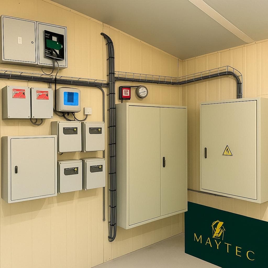 un panneau electrique ouvert 